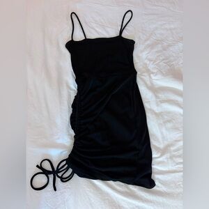 Windsor Black Mini Dress with Ruched Detail Size Small